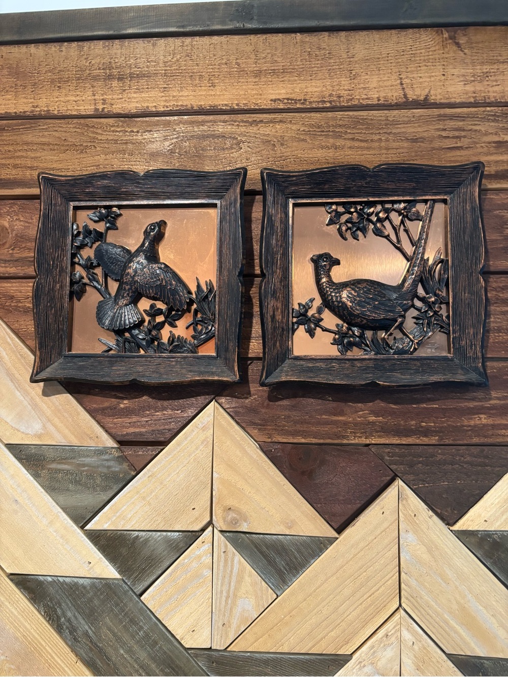 Vintage Coppercraft Guild Framed Game Birds Set/2